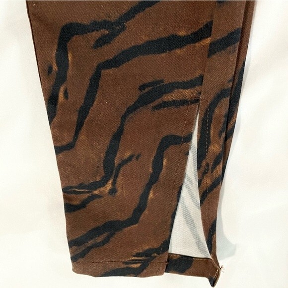 NWT WeWoreWhat The Icon Jeans Tiger Piped Stiletto Split Hem Denim Size 24 - Picture 10 of 13